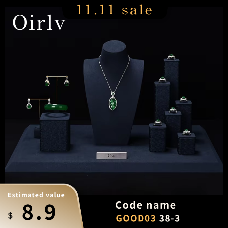 Jewelry Shop Watches - Oirlv ชุดจัดแสดงเครื่องประดับสีฟ้า lemari Toko สำหรับสร้อยคอที่จับนาฬิกาหน้าอกต่างหูชั้นแต่งบ้าน