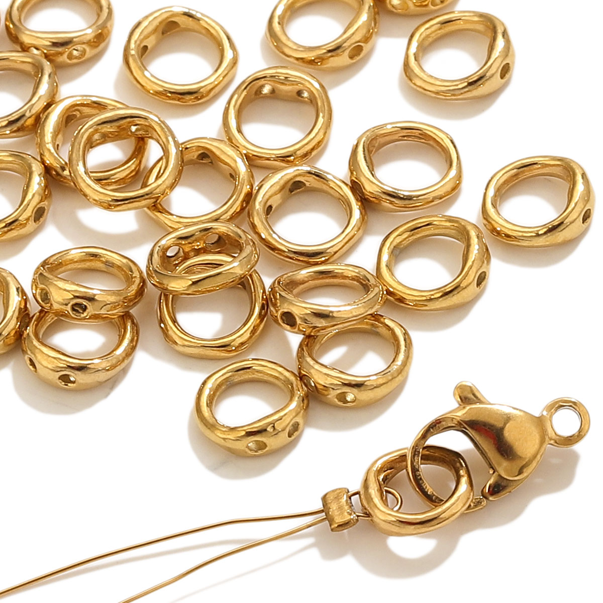 Pearl Necklace - ตัวเชื่อมปลายสายสแตนเลส 20 ชิ้น สำหรับงานประดิษฐ์เครื่องประดับ สร้อยข้อมือ สร้อยคอ