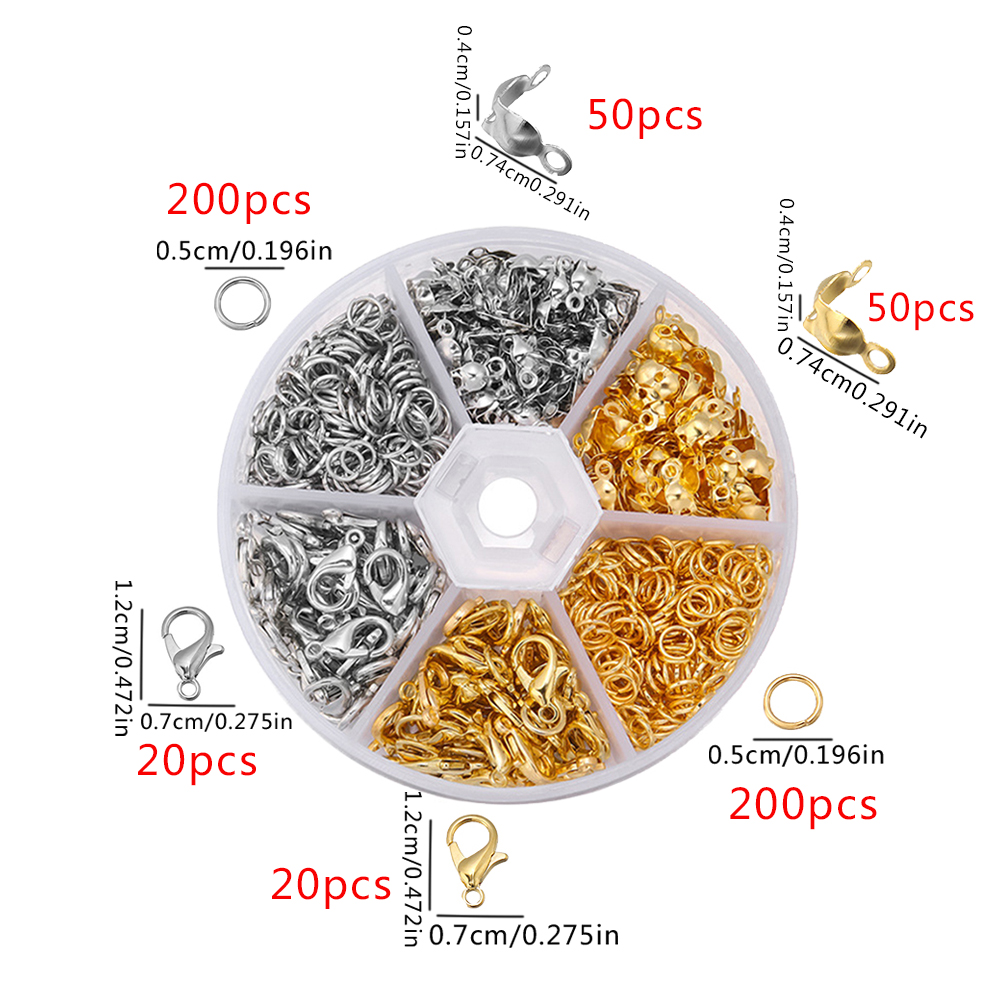 Pearl Necklace - ตัวล็อคแบบก้ามปูสแตนเลส 540 ชิ้น อุปกรณ์ทำเครื่องประดับ DIY สำหรับสร้อยข้อมือ