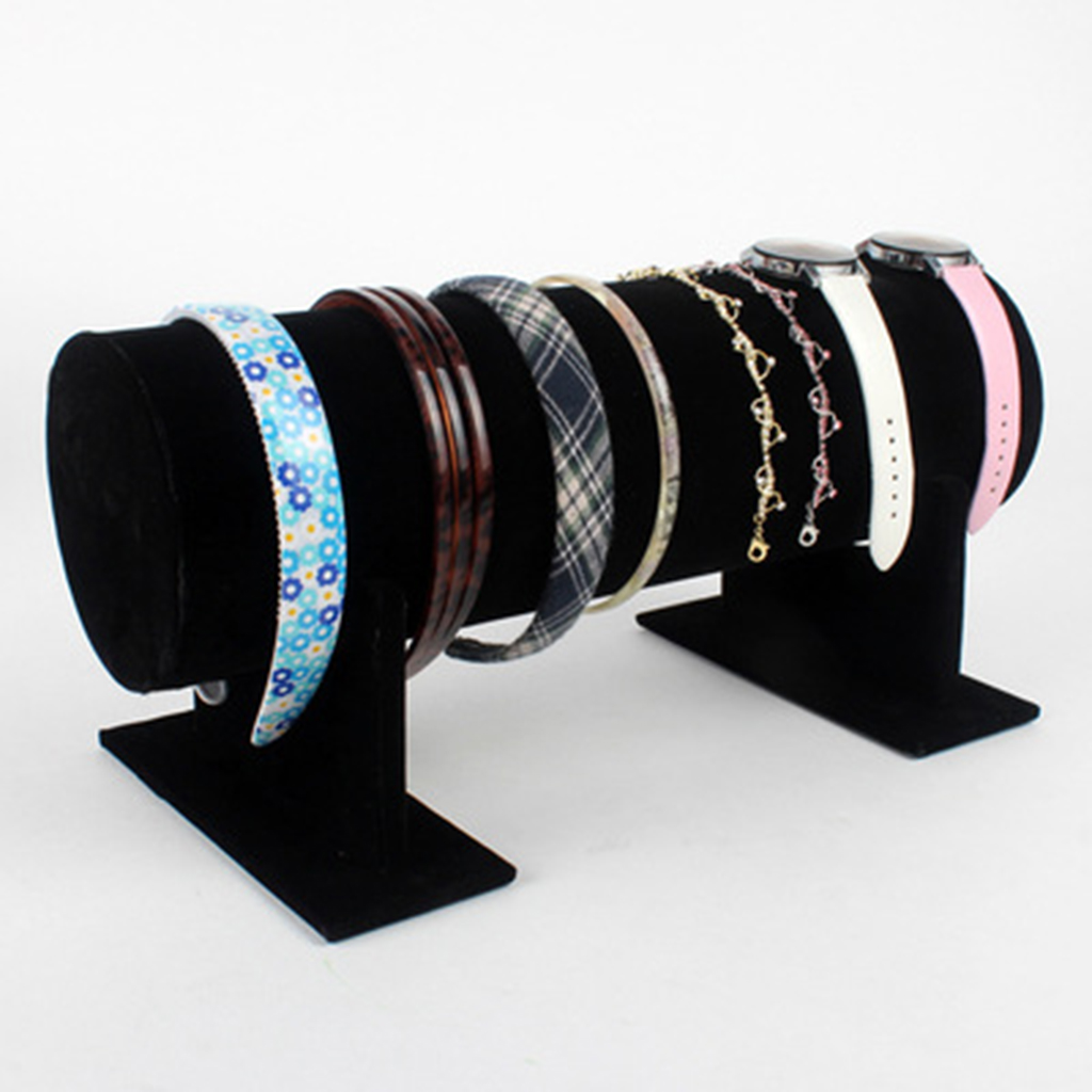 Jewelry Shop Watches - กำมะหยี่สร้อยข้อมือนาฬิกา T-Bar Headband เครื่องประดับ Hard ขาตั้งร้านค้าปลีกเครื่องประดับยืนแสดง