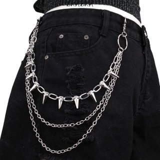Hip Hop Chain Necklace - โซ่คาดเอวสไตล์ฮิปฮอป พังก์ร็อก เมทัล สำหรับกางเกง กระเป๋าเงิน ของตกแต่งกางเกงยีนส์