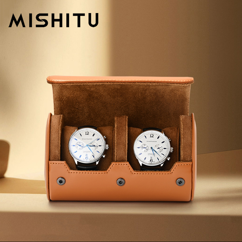 Jewelry And Watches Box - MISHITU 1/2/3-Slot นาฬิกาม้วนกระเป๋าเดินทางแบบพกพา Vintage หนังนาฬิกากล่องเก็บกระเป๋านาฬิกาผู้ชายของขวัญ