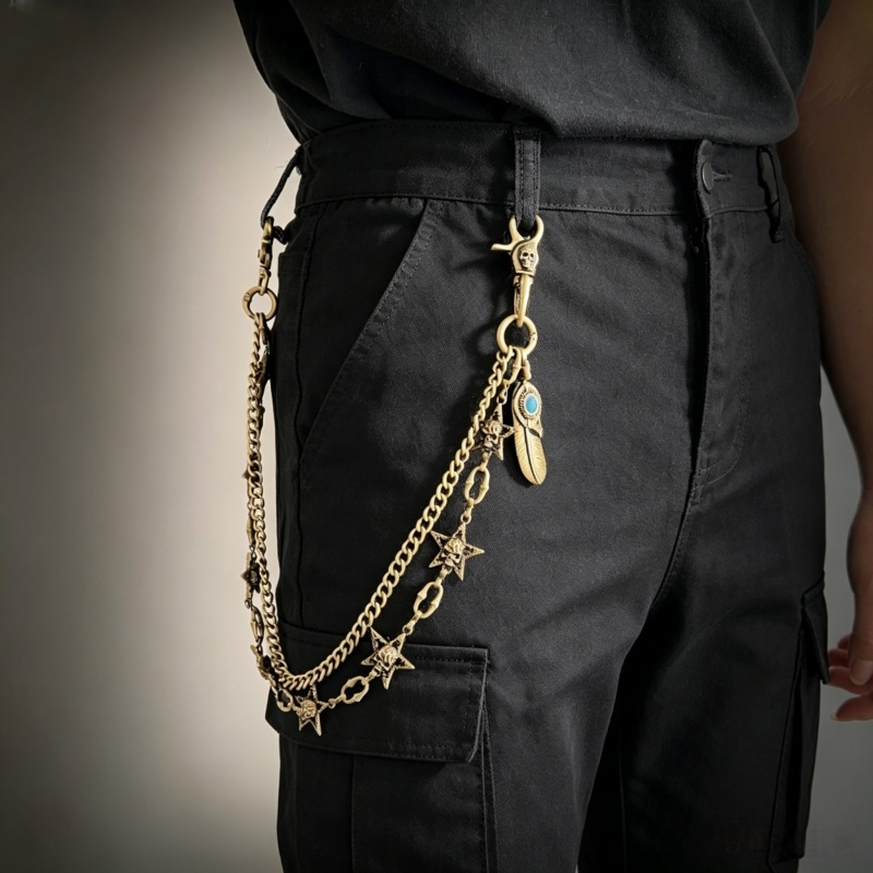 Hip Hop Chain Necklace - ฮิปฮอป พังก์ ร็อก เมทัล กางเกง สายโซ่คาดเอว