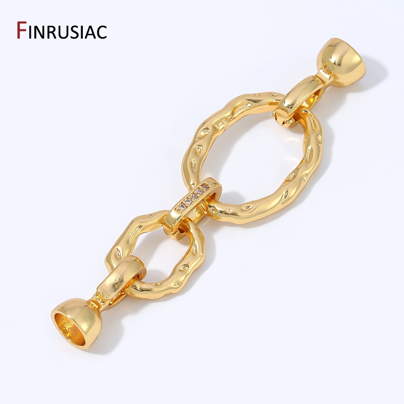 Pearl Necklace - ตัวล็อกเชื่อมต่อทรงวงรีชุบทอง 18K สำหรับเครื่องประดับ, ตัวล็อกแบบไม่สมมาตรสำหรับทำสร้อยคอและสร้อยข้อมือ DIY