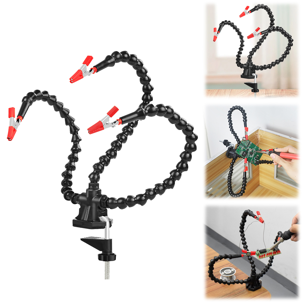 Jewelry Repair & Watches Reviews - โต๊ะ CLAMP การประสาน ช่วยมือ 3/4/5 แขนยืดหยุ่นบัดกรีเครื่องมือมือที่สามสําหรับซ่อมอิเล็กทรอนิกส์บัดกรีเครื่องประดับหัตถกรรม