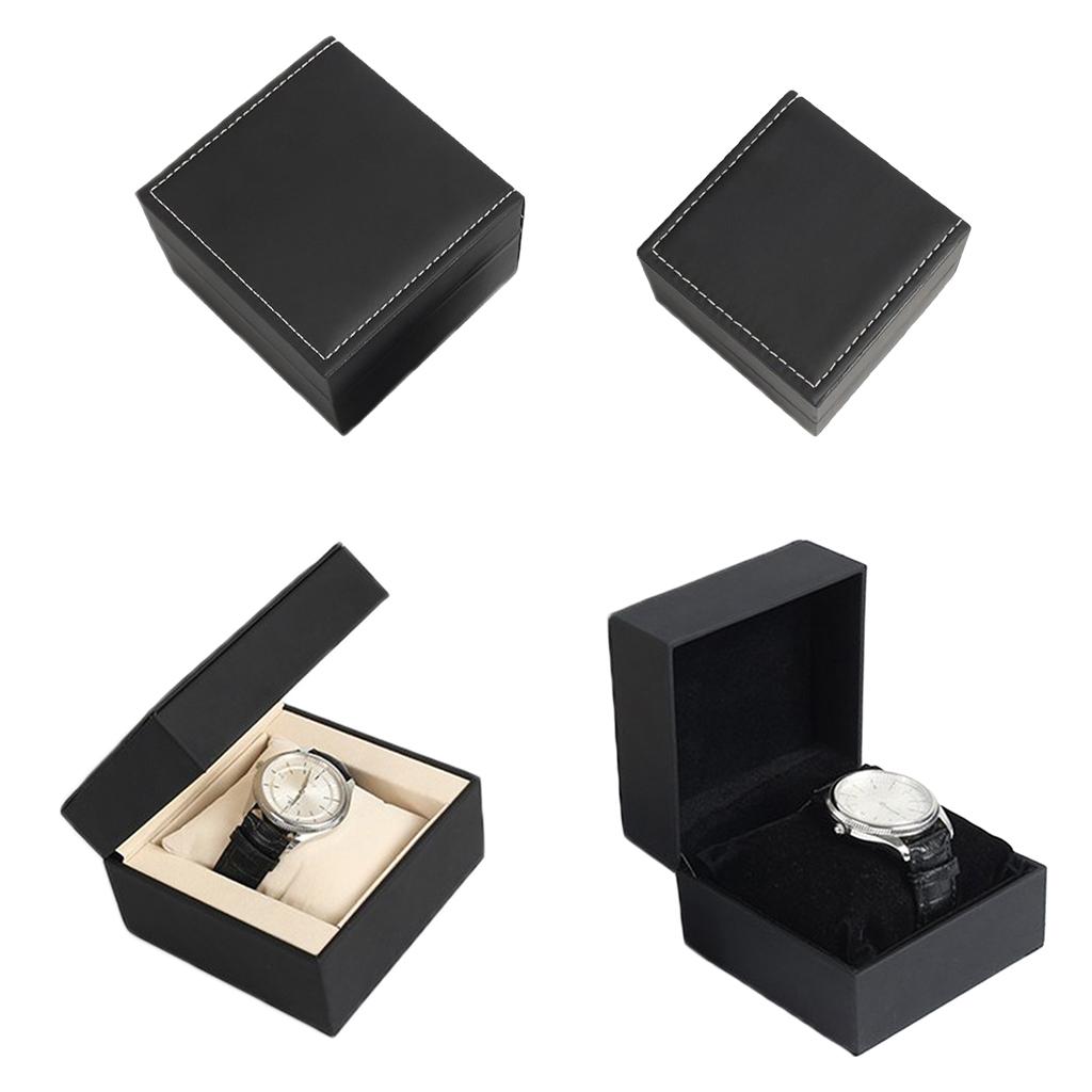 Jewelry Shop Watches - กล่องใส่นาฬิกาหนัง PU สำหรับผู้ชาย พร้อมเบาะกำมะหยี่แบบถอดได้ สำหรับนาฬิกาและเครื่องประดับ ใช้โชว์หรือเป็นของขวัญสำหรับบ้านหรือร้านค้า