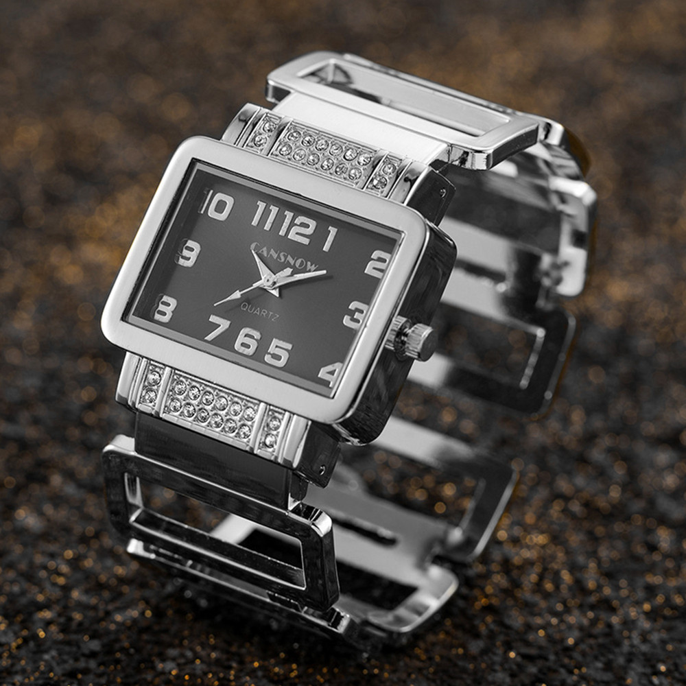 Cansnow สี่เหลี่ยมผืนผ้าสุภาพส - Jewelry Watches Silver บทวิจารณ์และราคา