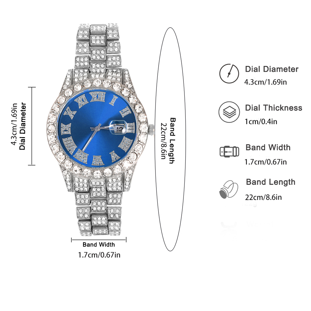3pcs Hip-Hop นาฬิกาชุดเครื่องป - Jewelry Watches Silver บทวิจารณ์และราคา