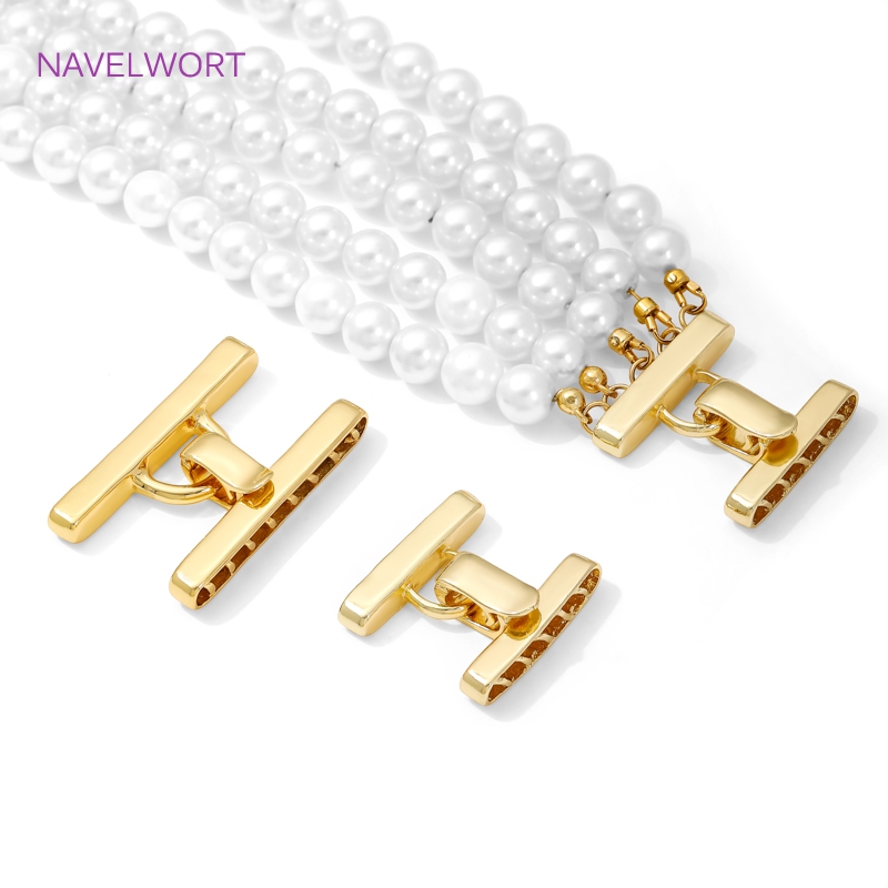 ตัวล็อคสร้อยคอหลายเส้น ชุบทอง  - Pearl Necklace บทวิจารณ์และราคา
