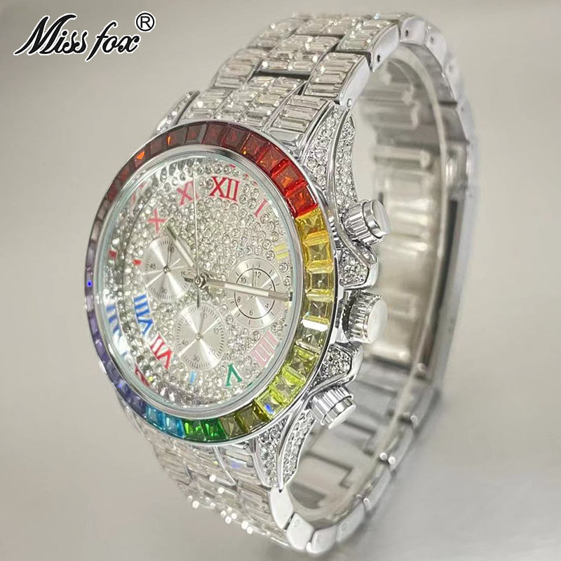 MISSFOX Luxury Iced นาฬิกาผู้ช - Jewelry Inspired Watches บทวิจารณ์และราคา