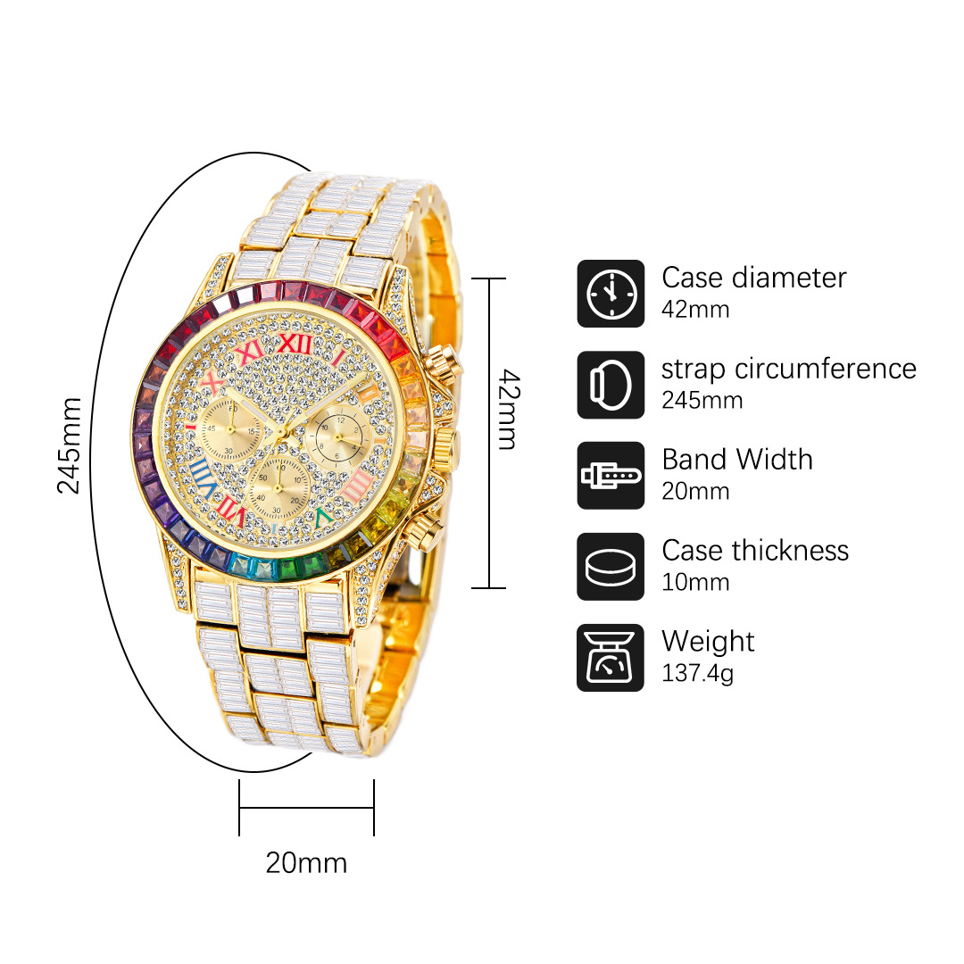 MISSFOX Luxury Iced นาฬิกาผู้ช - Jewelry Inspired Watches บทวิจารณ์และราคา