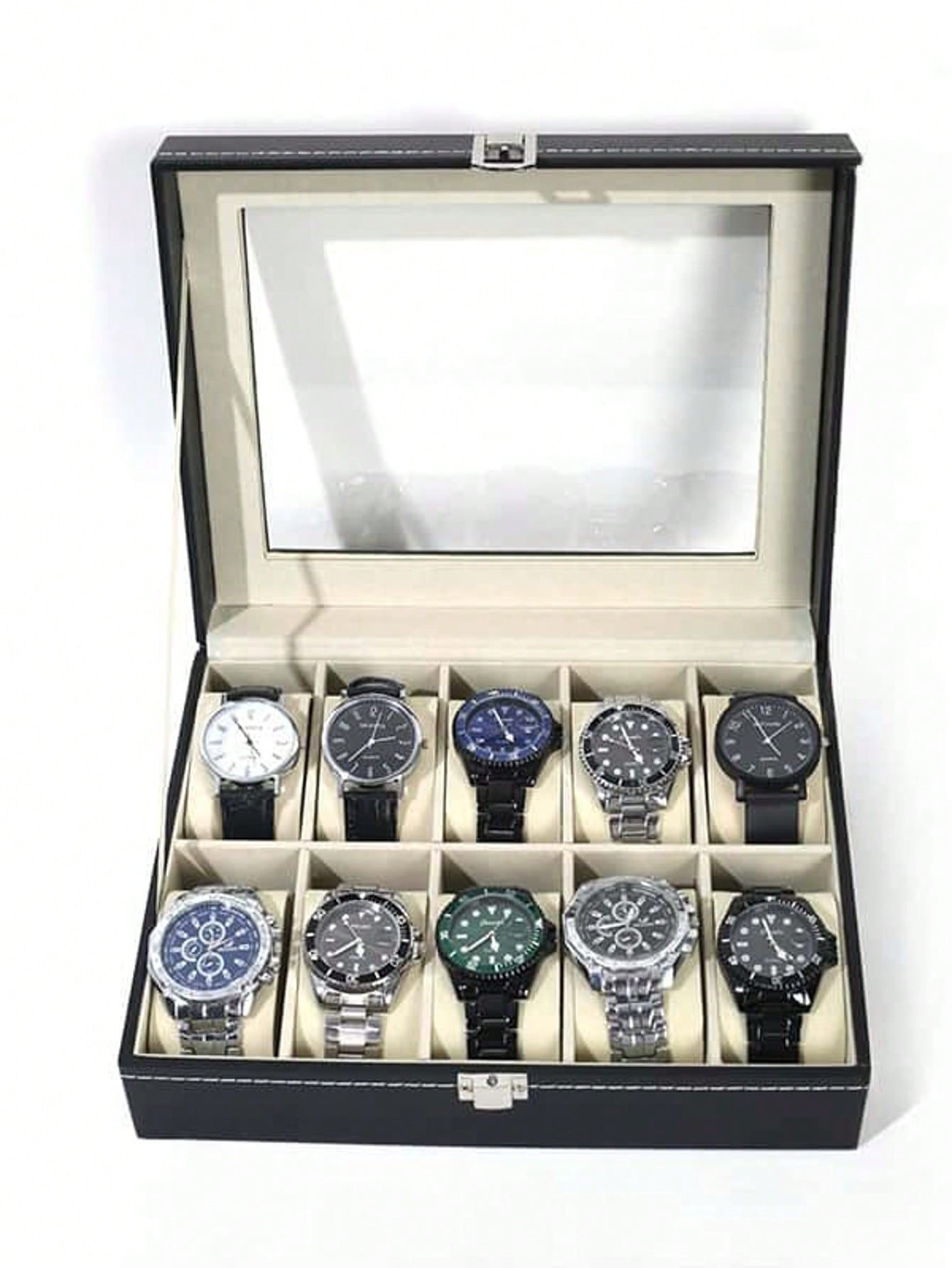 กล่องใส่นาฬิกาหนังพร้อมกุญแจล็ - Jewelry And Watches Box บทวิจารณ์และราคา