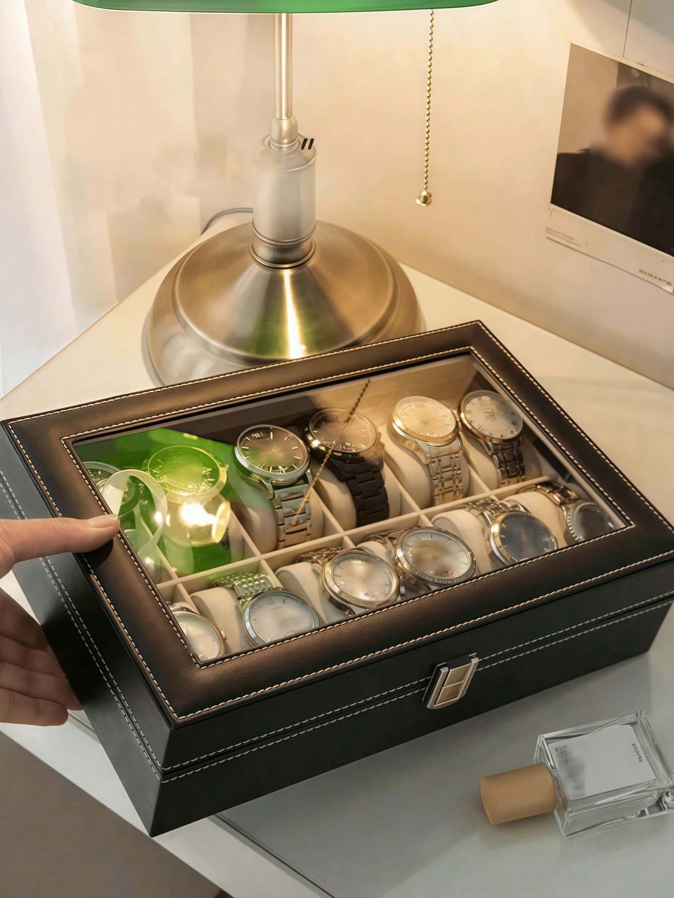 กล่องใส่นาฬิกาหนังพร้อมกุญแจล็ - Jewelry And Watches Box บทวิจารณ์และราคา