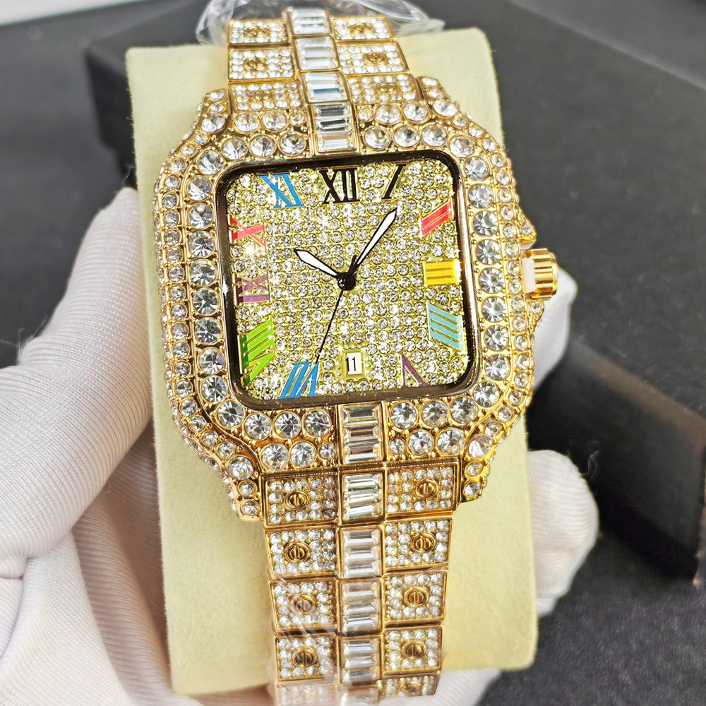 นาฬิกาข้อมือผู้ชายแบบเพชรเต็มต - Jewelry Watches Brands บทวิจารณ์และราคา