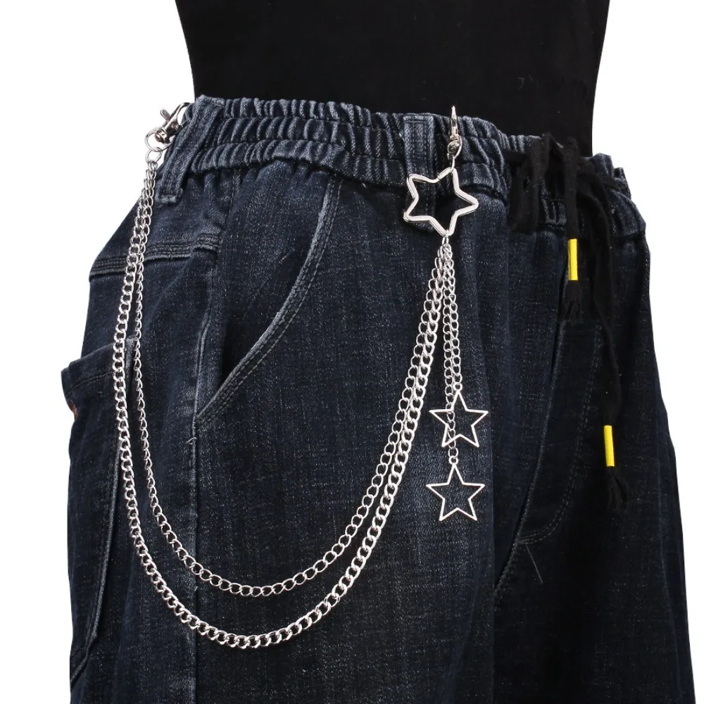 Charm เงินสีสแตนเลส Hollow Sta - Hip Hop Chain Necklace บทวิจารณ์และราคา