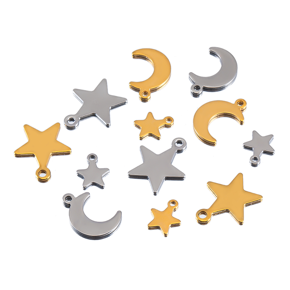 20pcs สแตนเลสสตีลแบน Star Moon - Moon Star Earrings บทวิจารณ์และราคา