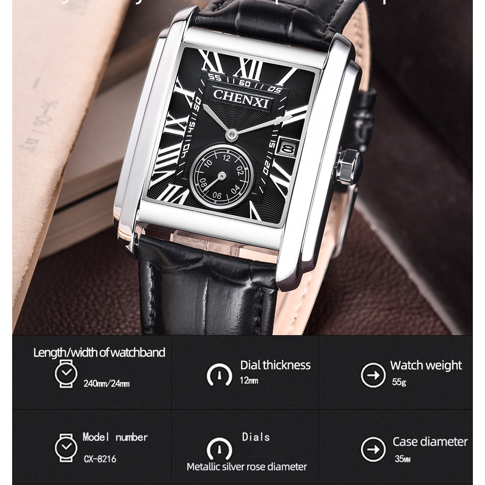 CHENXI 8216 แฟชั่นคลาสสิกสแควร - Jewelry Inspired Watches บทวิจารณ์และราคา