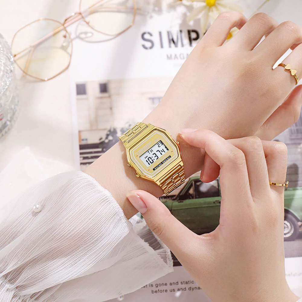 Elegant นาฬิกาดิจิตอลสําหรับผู - Jewelry Watches Silver บทวิจารณ์และราคา