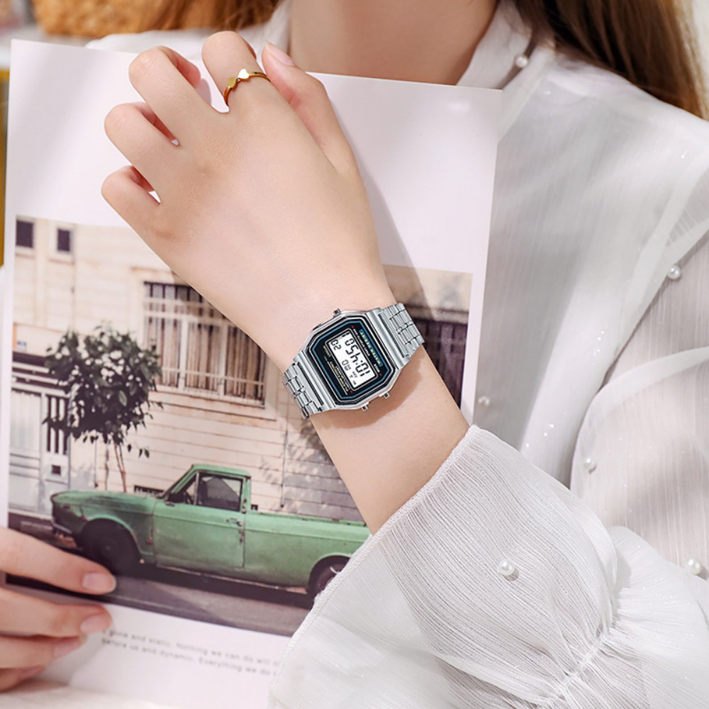 Elegant นาฬิกาดิจิตอลสําหรับผู - Jewelry Watches Silver บทวิจารณ์และราคา