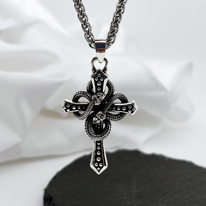 สร้อยคอจี้รูปกางเขนลายงูพันสอง - Hip Hop Chain Necklace บทวิจารณ์และราคา